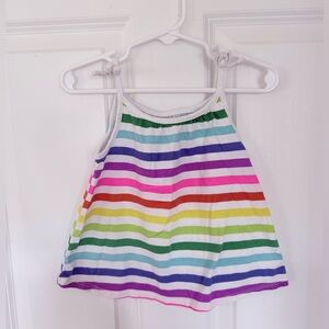 Rainbow Striped Toddler Tank Top - Vibrant Design - Size 3t